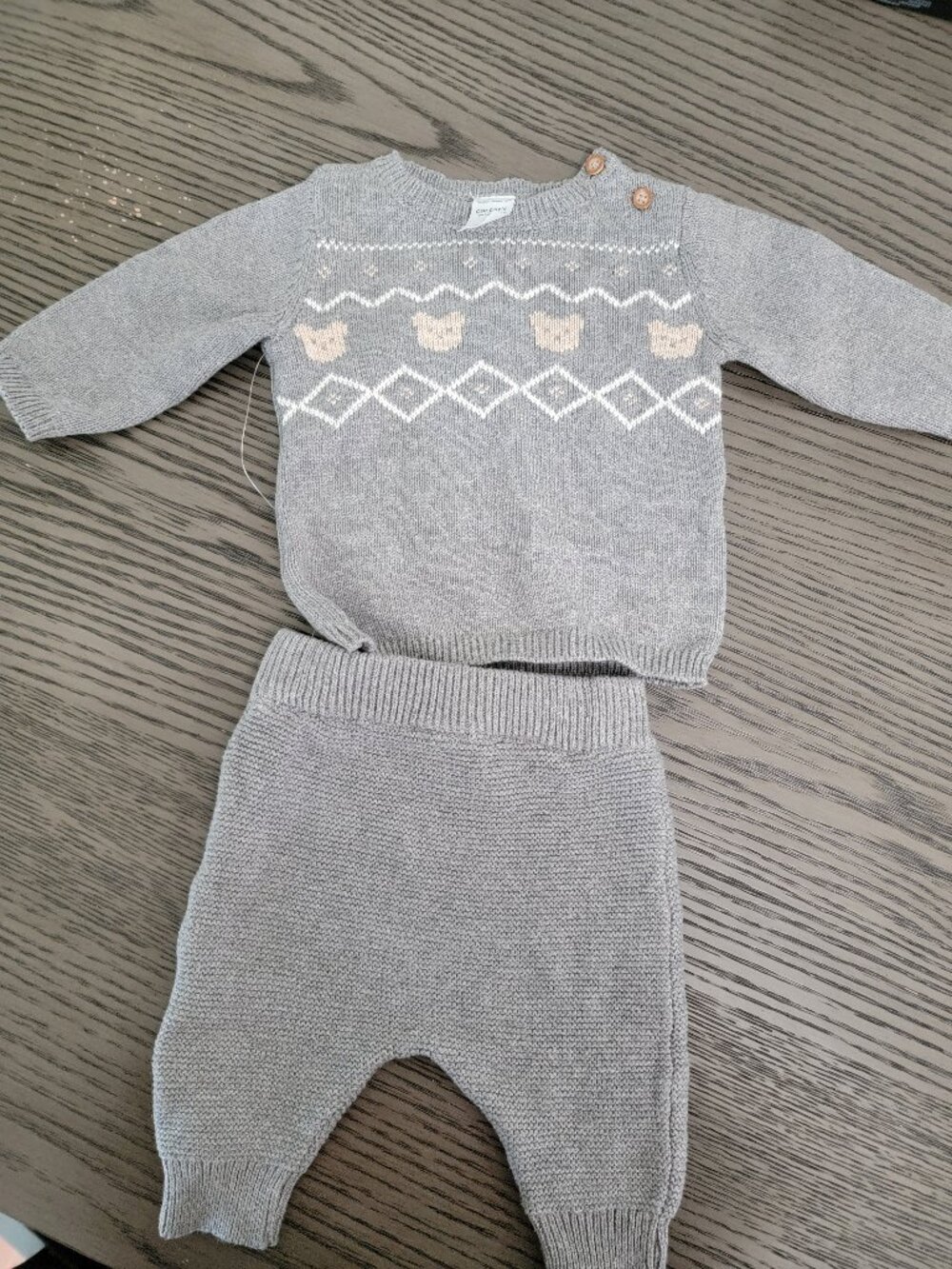 Carter's Baby Boys’ 2-Piece Bear Fair Isle Sweater and Pants Set